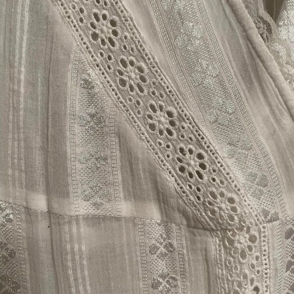 New 6 S ASOS DESIGN Lace Insert Wrap Maxi Dress 100% Cotton White Maxi Romantic - Picture 12 of 16